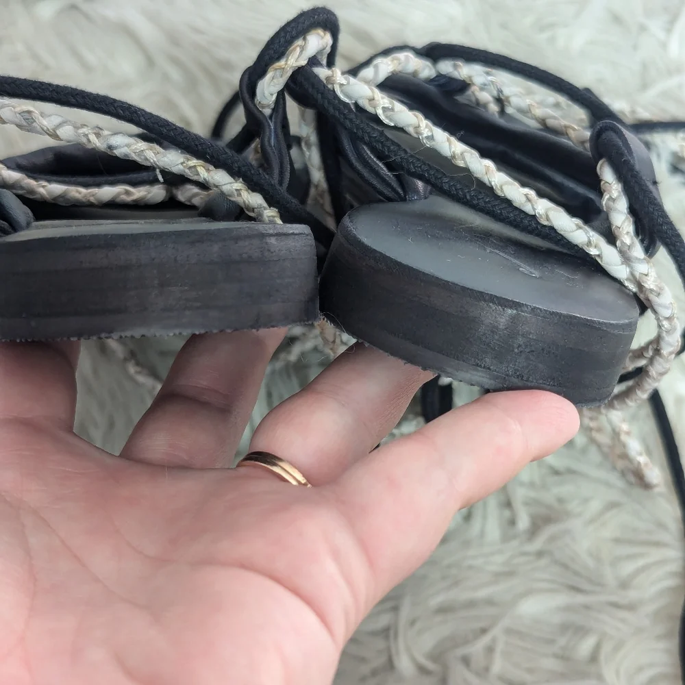 Free People Linden Wrap Sandal in Black